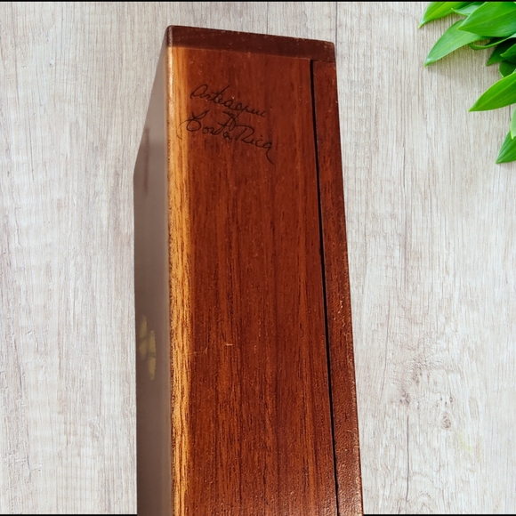 Vintage‎ Artistic COSTA RICA Floral Hand  Painted  Wood JEWELRY TRINKET BOX - Picture 6 of 7